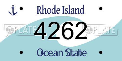 4262 Rhode Island License Plate