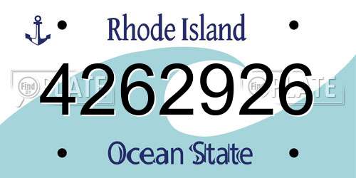 4262926 Rhode Island License Plate