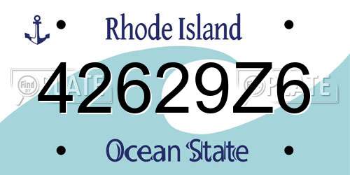 42629Z6 Rhode Island License Plate