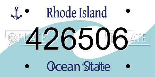 426506 Rhode Island License Plate