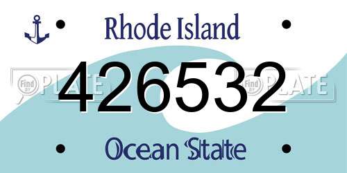 426532 Rhode Island License Plate