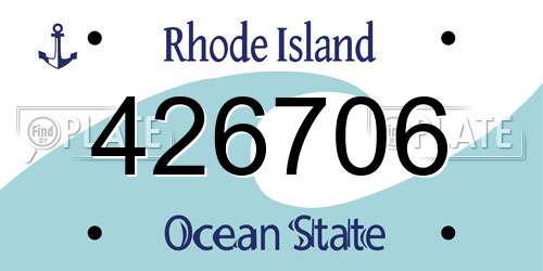 426706 Rhode Island License Plate