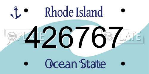 426767 Rhode Island License Plate