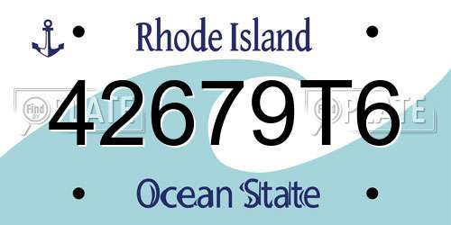 42679T6 Rhode Island License Plate