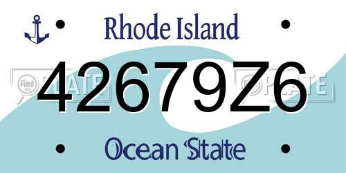 42679Z6 Rhode Island License Plate