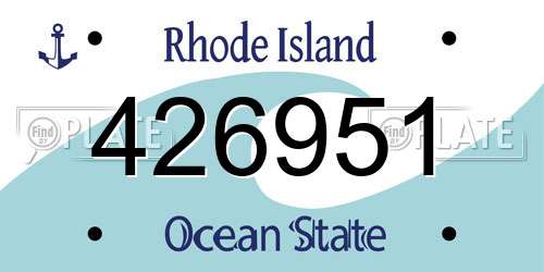 426951 Rhode Island License Plate