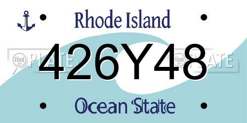 426Y48 Rhode Island License Plate