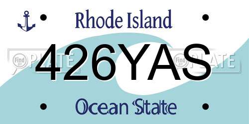 426YAS Rhode Island License Plate