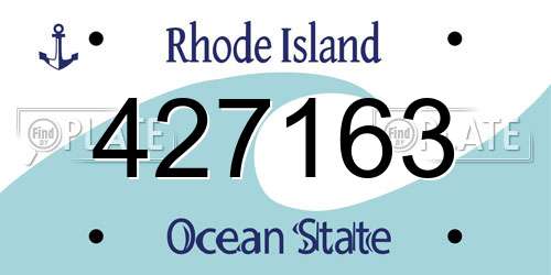 427163 Rhode Island License Plate