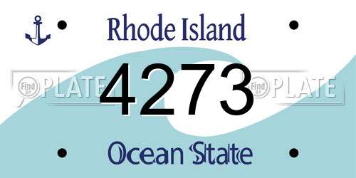 4273 Rhode Island License Plate