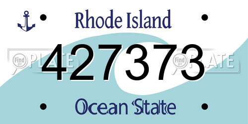 427373 Rhode Island License Plate