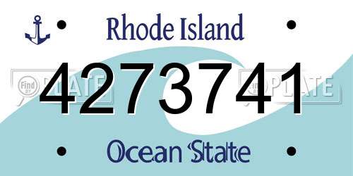 4273741 Rhode Island License Plate
