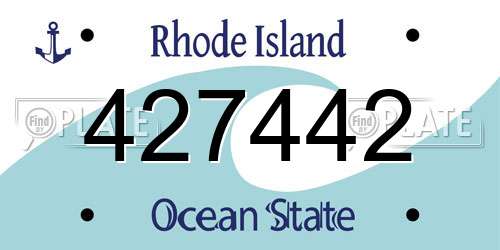 427442 Rhode Island License Plate