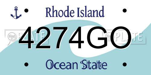 4274GO Rhode Island License Plate