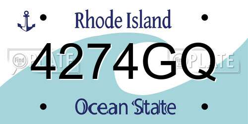 4274GQ Rhode Island License Plate