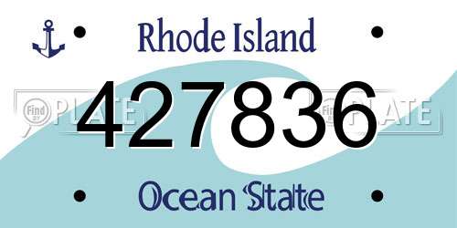 427836 Rhode Island License Plate