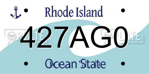 427AG0 Rhode Island License Plate