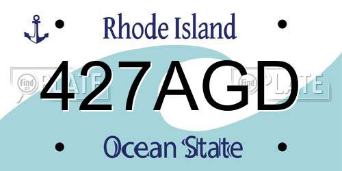 427AGD Rhode Island License Plate