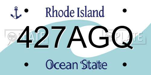 427AGQ Rhode Island License Plate