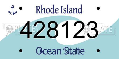 428123 Rhode Island License Plate