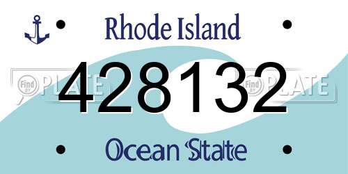 428132 Rhode Island License Plate