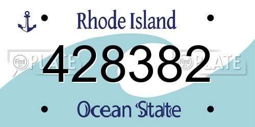 428382 Rhode Island License Plate