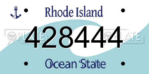 428444 Rhode Island License Plate