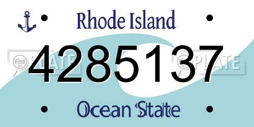 4285137 Rhode Island License Plate