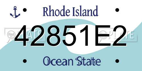 42851E2 Rhode Island License Plate