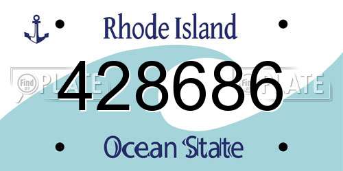 428686 Rhode Island License Plate