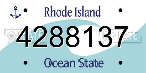 4288137 Rhode Island License Plate