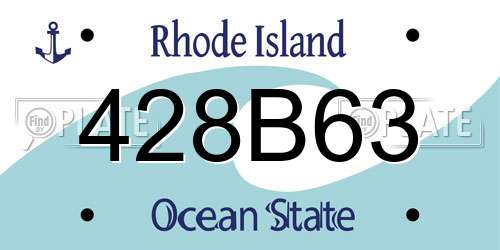 428B63 Rhode Island License Plate