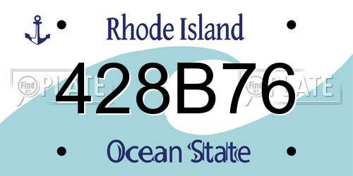 428B76 Rhode Island License Plate