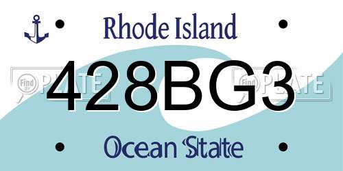 428BG3 Rhode Island License Plate