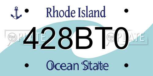 428BT0 Rhode Island License Plate