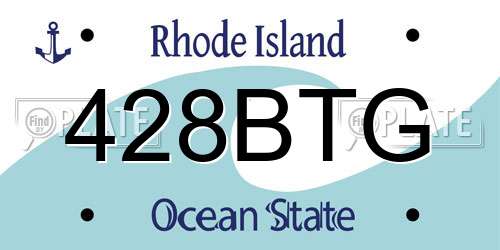 428BTG Rhode Island License Plate