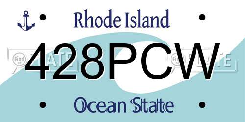 428PCW Rhode Island License Plate