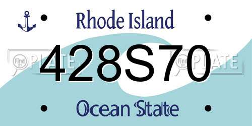 428S70 Rhode Island License Plate