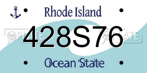 428S76 Rhode Island License Plate