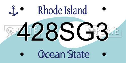 428SG3 Rhode Island License Plate