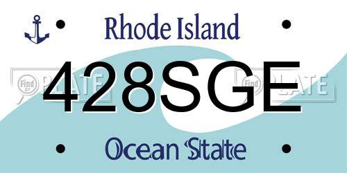 428SGE Rhode Island License Plate