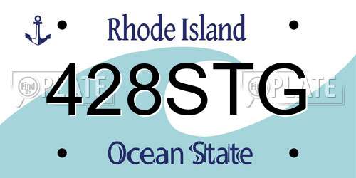 428STG Rhode Island License Plate
