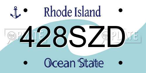 428SZD Rhode Island License Plate