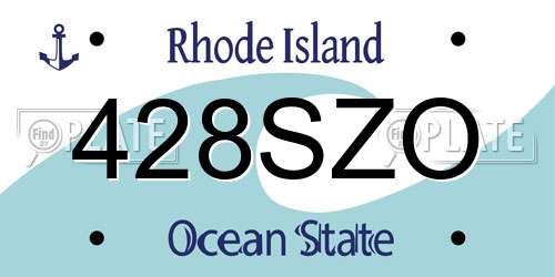428SZO Rhode Island License Plate