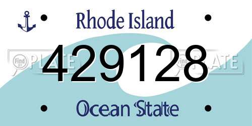 429128 Rhode Island License Plate