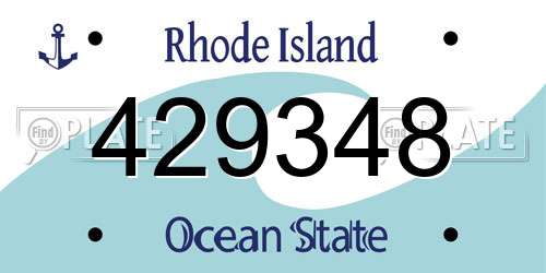 429348 Rhode Island License Plate