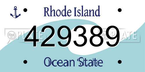 429389 Rhode Island License Plate