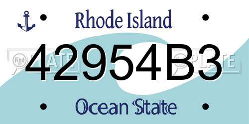 42954B3 Rhode Island License Plate