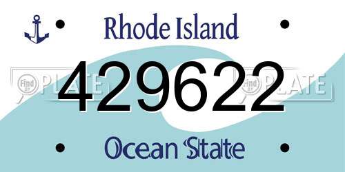 429622 Rhode Island License Plate