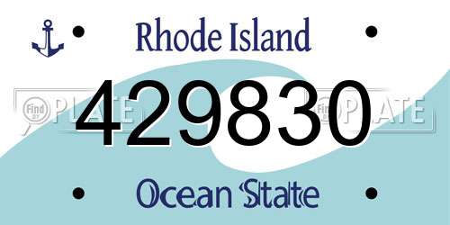 429830 Rhode Island License Plate